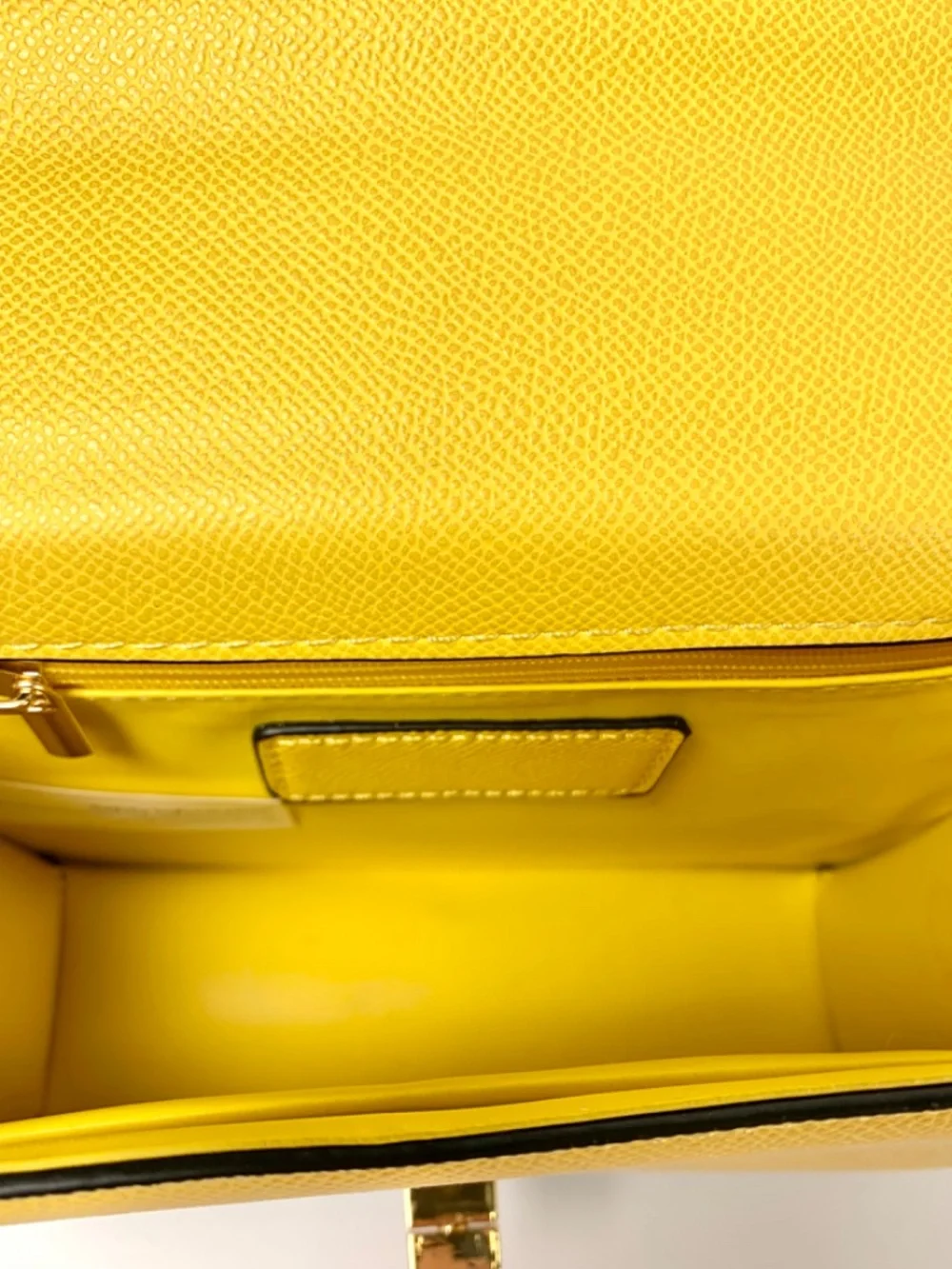 Gold Initial H Closure Crossbody Shoulder Bag Vibrant Yellow Box Silhouette